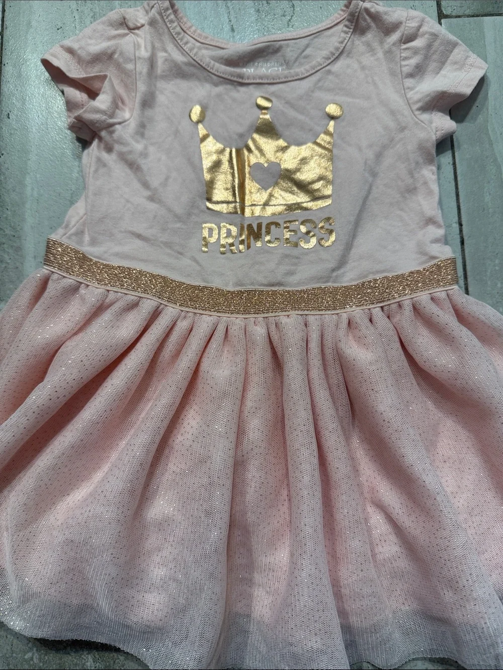 The Children's Place Pink Tulle Princess Dress with Gold Accent - Picture 3 of 9